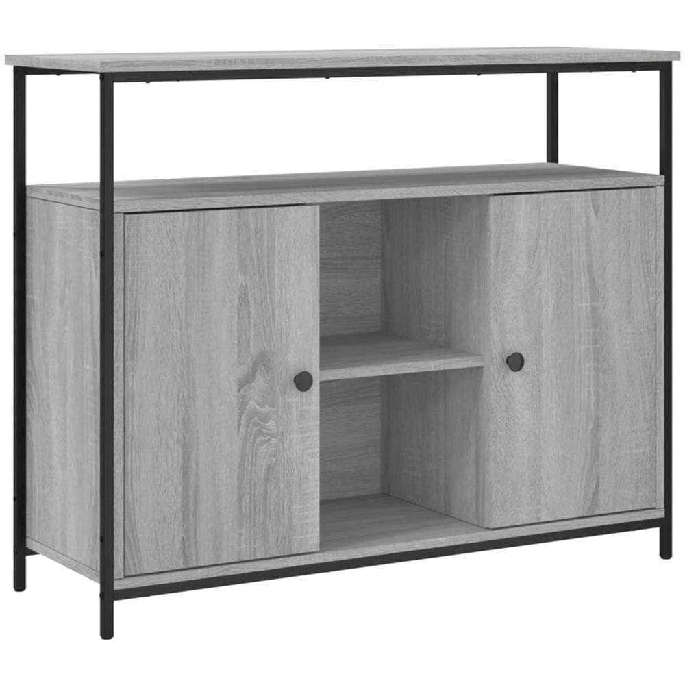 Credenza Grigio Sonoma 100x35x80 Cm In Legno Multistrato - Foto 2
