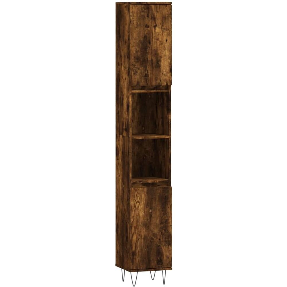 Armadietto Bagno Rovere Fumo 30x30x190 Cm In Legno Multistrato - Foto 2