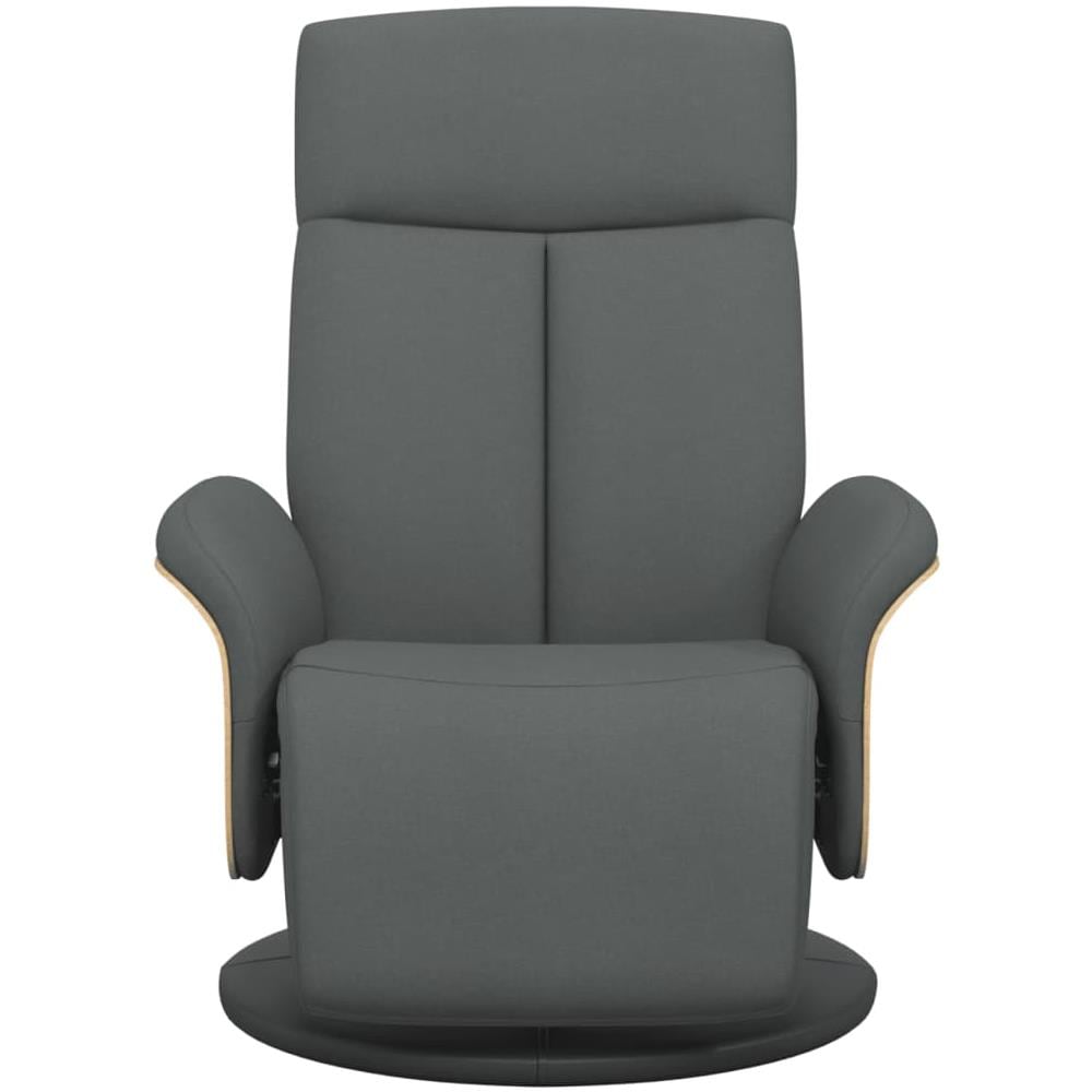 Poltrona Reclinabile Con Poggiapiedi Grigio Scuro In Tessuto - Foto 3