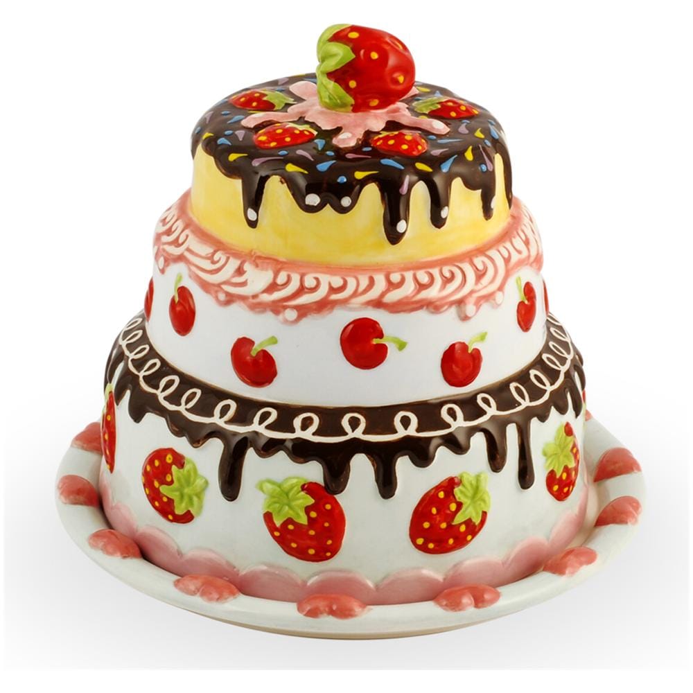 Portatorta Ceramica Decorazione Con Coperchio Cm19 Contenitori Alimenti - Foto 1