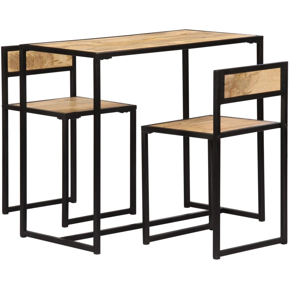 Set Per Sala Da Pranzo 3 Pz In Legno Massello Di Mango - Foto 2