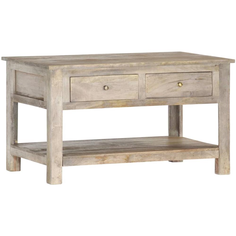 Tavolino Da Caffè 82x52x47 Cm In Legno Massello Di Mango - Foto 1