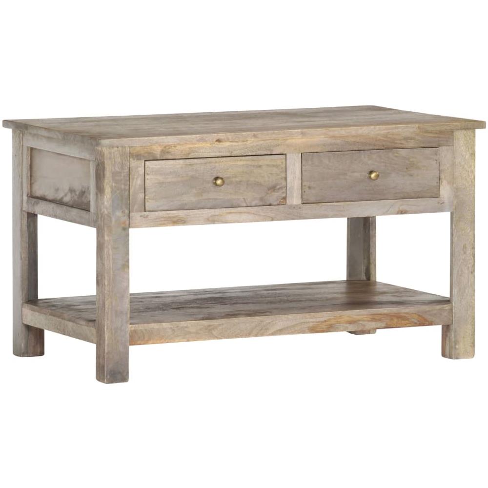 Tavolino Da Caffè 82x52x47 Cm In Legno Massello Di Mango - Foto 8