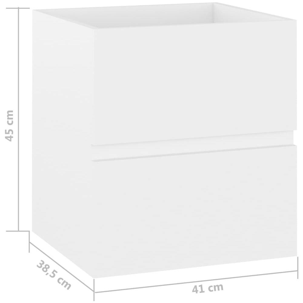 Mobile Lavabo Bianco 41x38,5x45 cm in Legno Multistrato - Foto 7