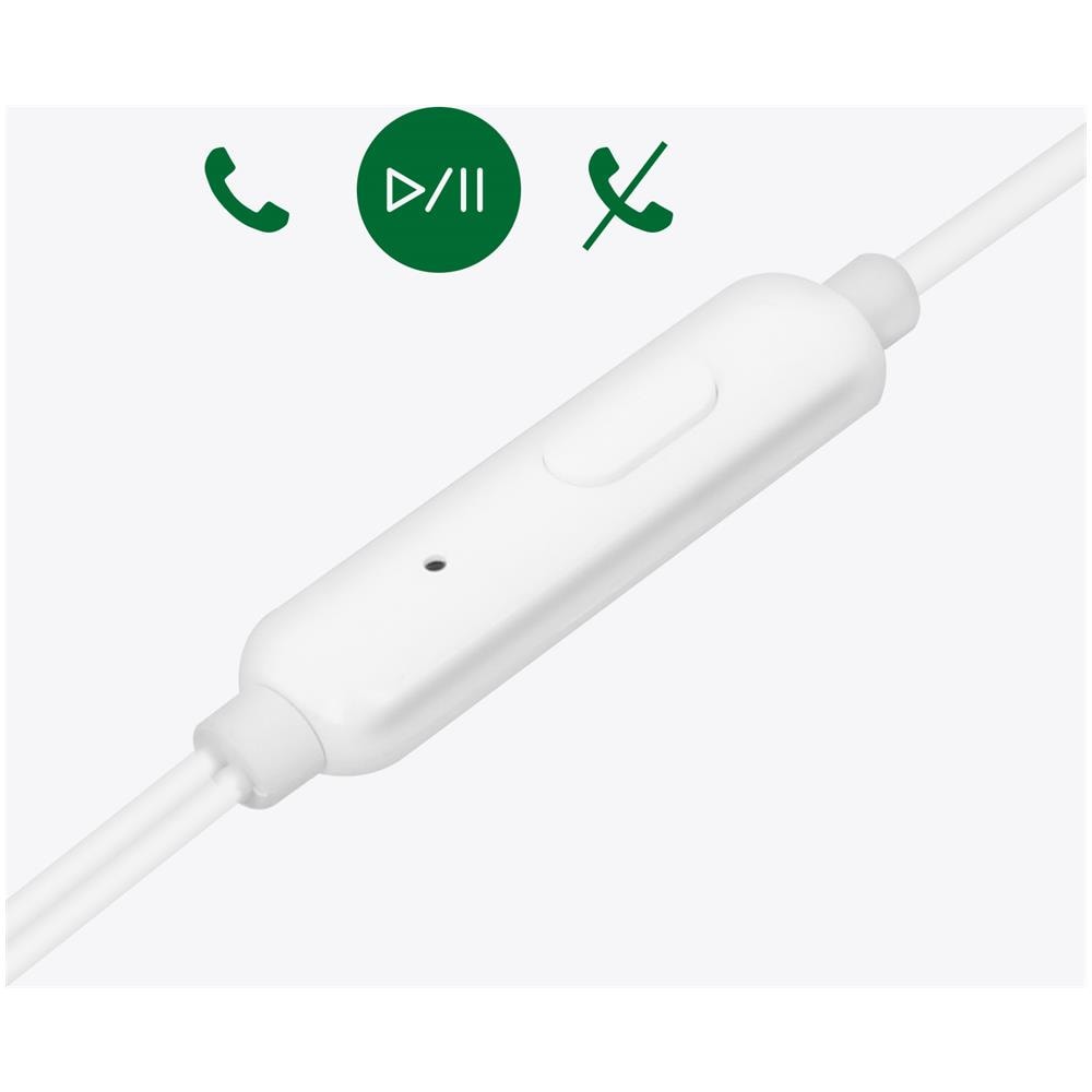 Auricolari Cablati Jack 3.5mm Tasti Di Comando Microfono Mh135 Bianchi - Foto 2