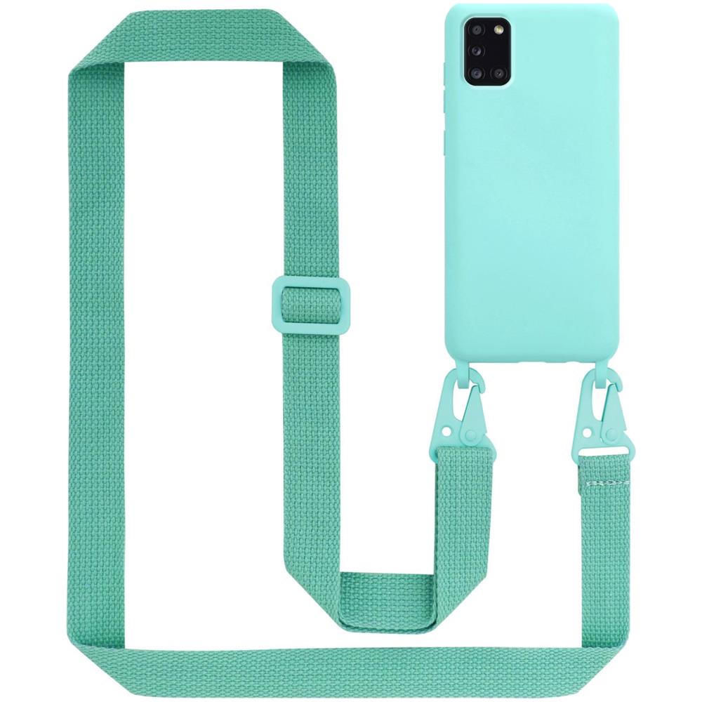 Catena Di Telefoni Cellulari Compatibile Con Samsung Galaxy A31 In Liquid Turchese - Coperchio Di Protezione In Silicone Con Cordino Regolabile In Lunghezza - Foto 1