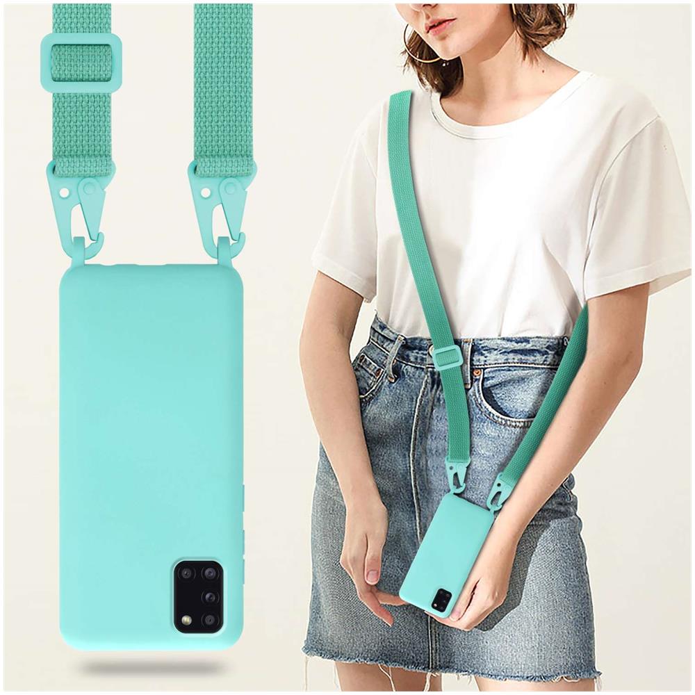 Catena Di Telefoni Cellulari Compatibile Con Samsung Galaxy A31 In Liquid Turchese - Coperchio Di Protezione In Silicone Con Cordino Regolabile In Lunghezza - Foto 6