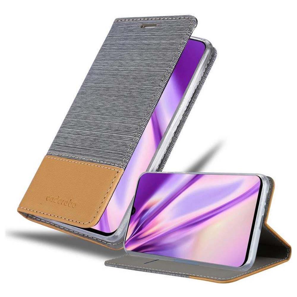 Custodia Compatibile Con Samsung Galaxy A90 5g In Grigio Chiaro Marrone - Coperchio Protettiva Con Chiusura Magnetica, Funzione Stand E Tasca Per Le Carte - Foto 1