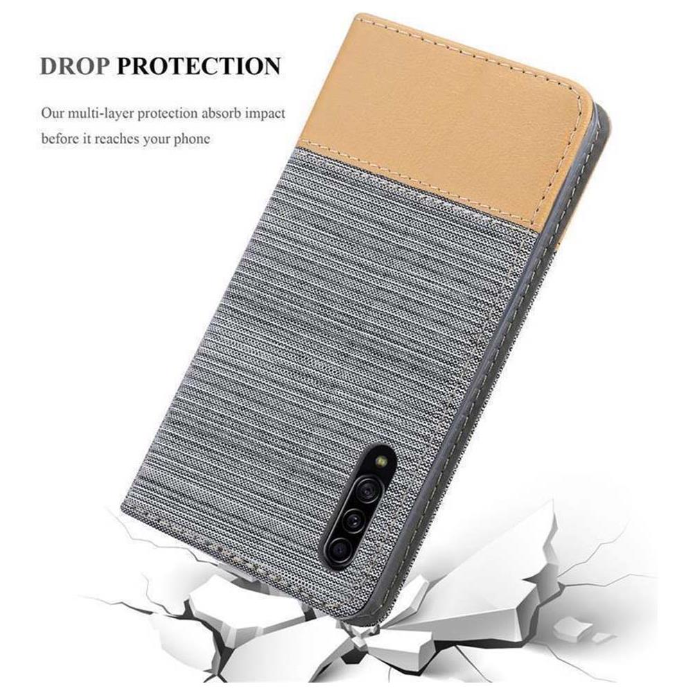 Custodia Compatibile Con Samsung Galaxy A90 5g In Grigio Chiaro Marrone - Coperchio Protettiva Con Chiusura Magnetica, Funzione Stand E Tasca Per Le Carte - Foto 8