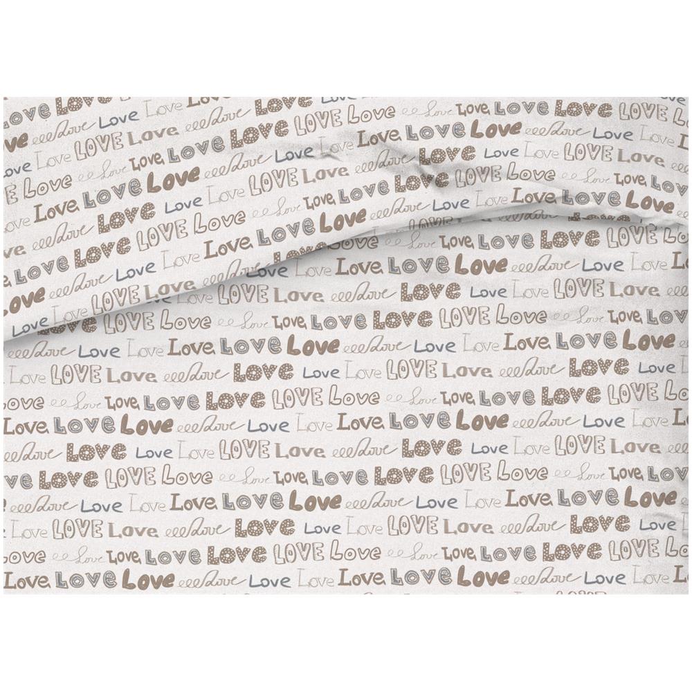 Copriletto Piquet Primavera Estate 100% Cotone Disegno Love Love Cuori Singolo Beige - Foto 2