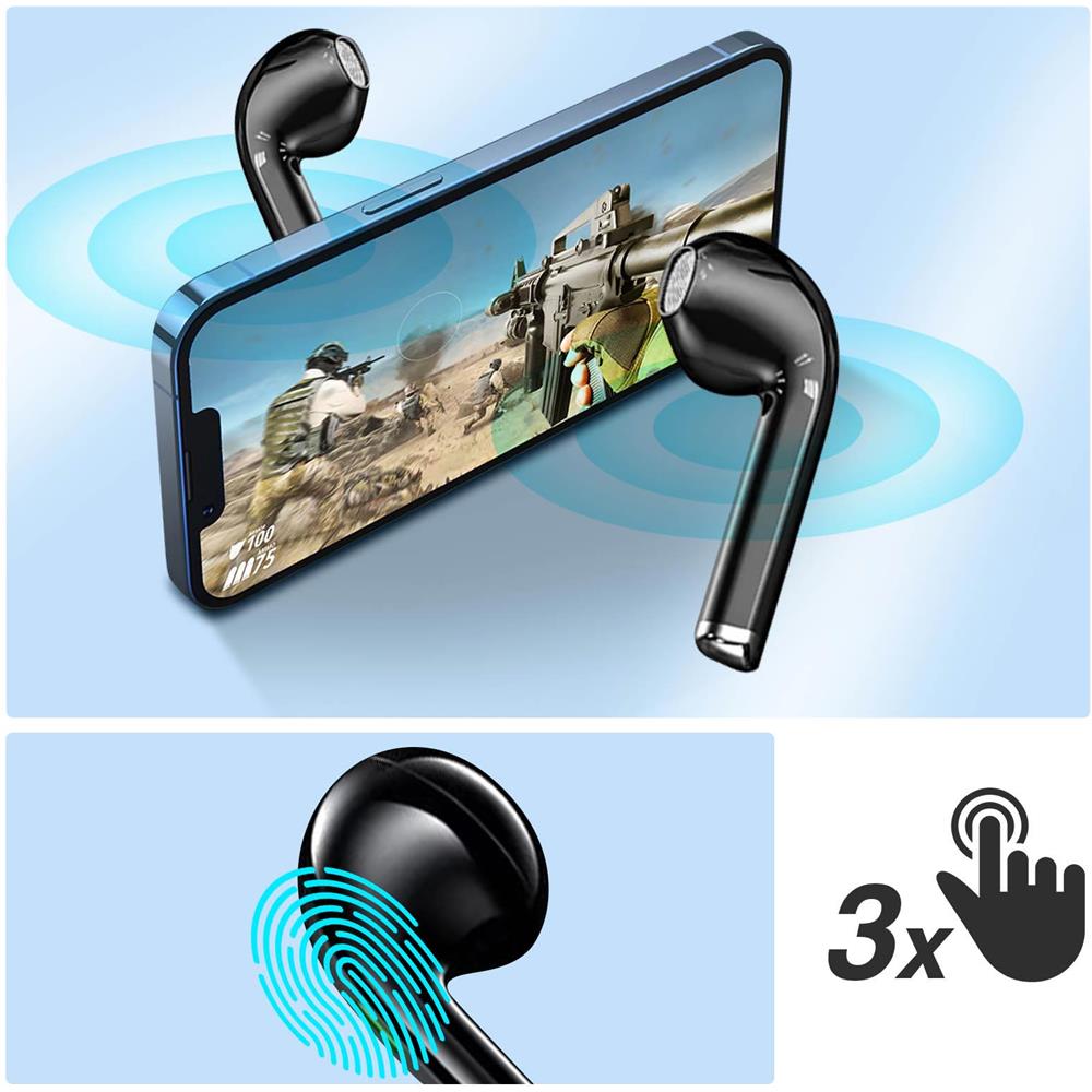 Auricolari Bluetooth Tws T28 Custodia Ricarica Ipx4 Comandi Touch Bianco - Foto 10