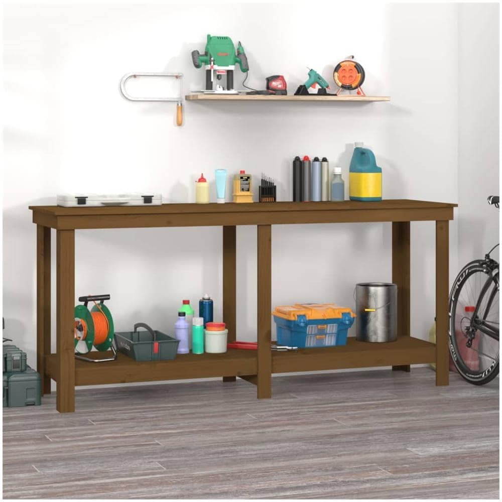 Banco Da Lavoro Miele 180x50x80 Cm In Legno Massello Di Pino - Foto 1