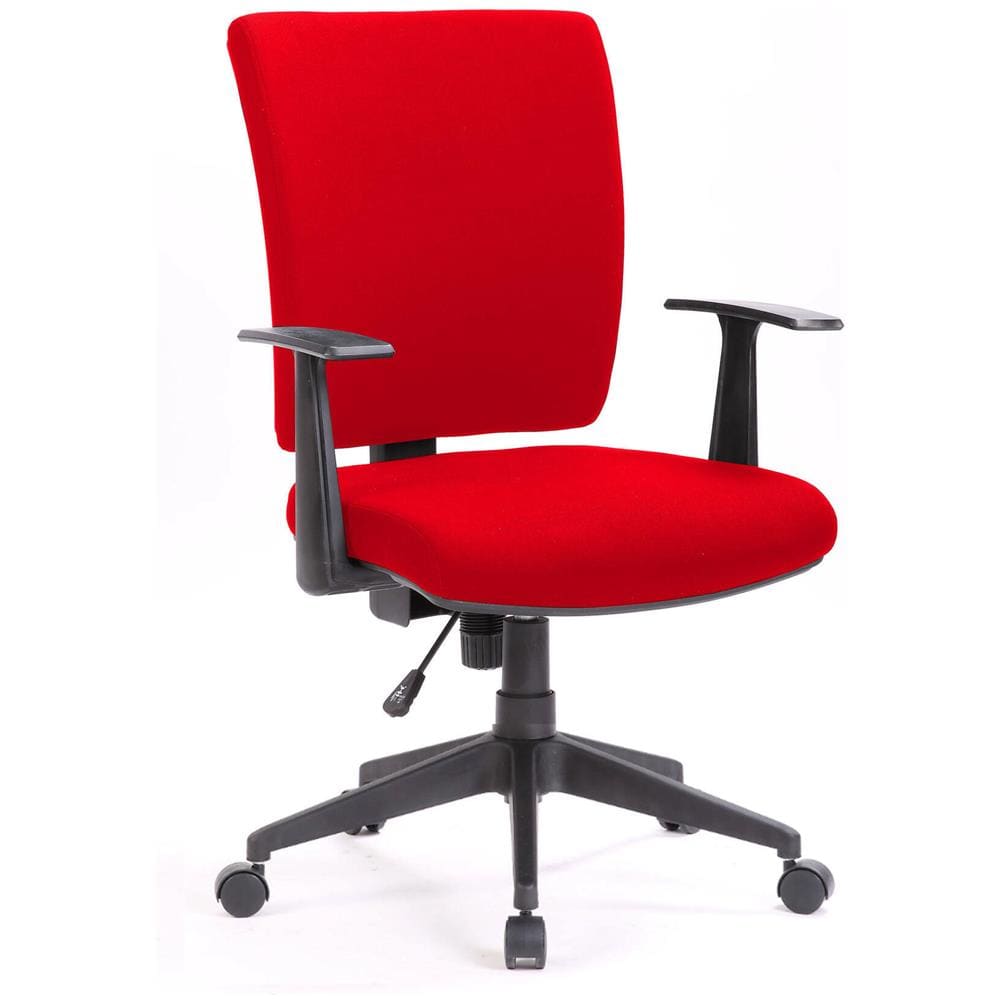 Sedia Da Ufficio Palmerston, Poltrona Direzionale Con Braccioli, Seduta Ergonomica Da Ufficio, 61x65h98/108 Cm, Rosso - Foto 1