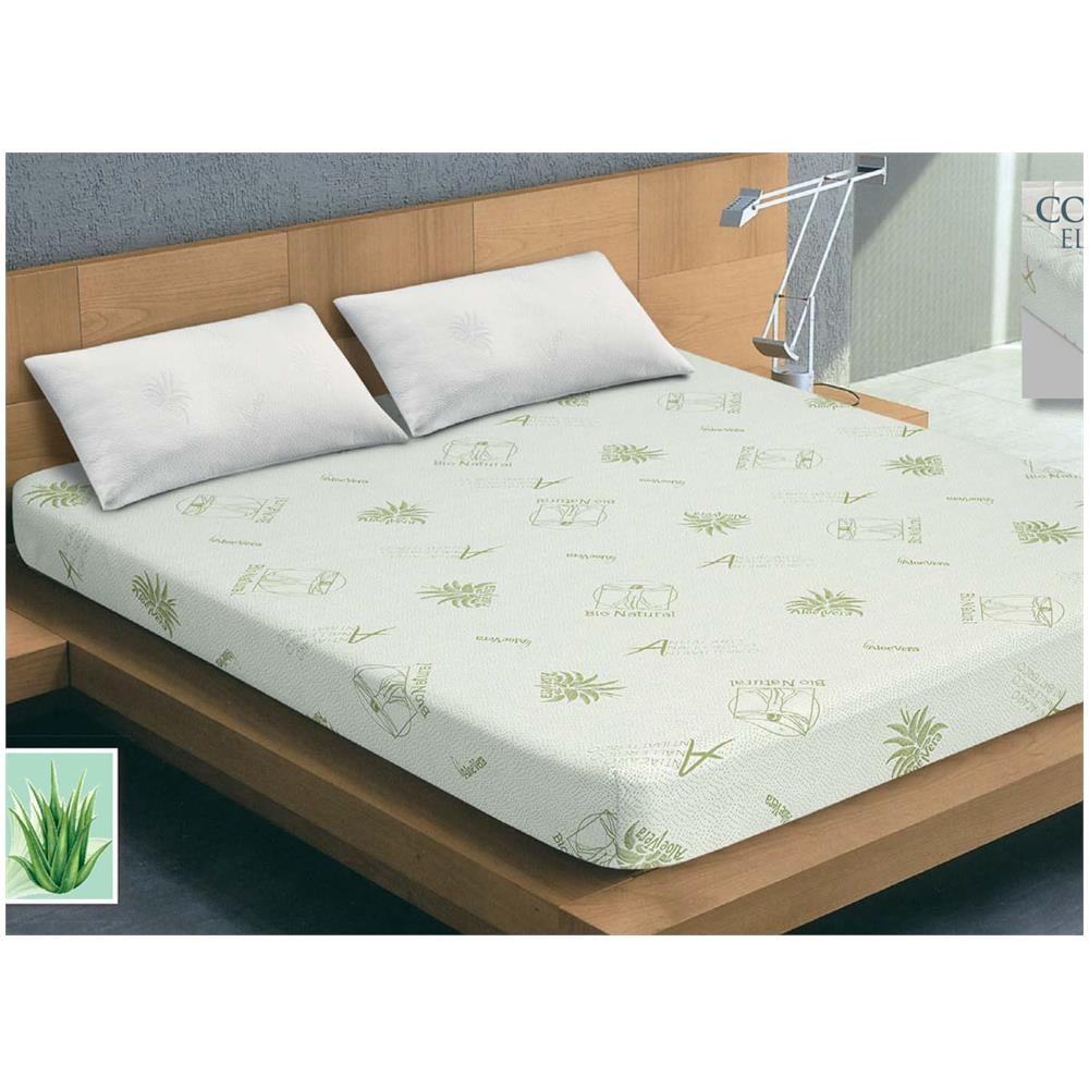 Coprimaterasso Imbottito Elasticizzato Anallergico Federe Cuscino Letto Made Italy Matrimoniale Aloe - Foto 1