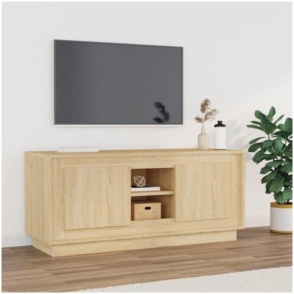 Mobile Porta Tv Rovere Sonoma 102x35x45 Cm In Legno Multistrato - Foto 1