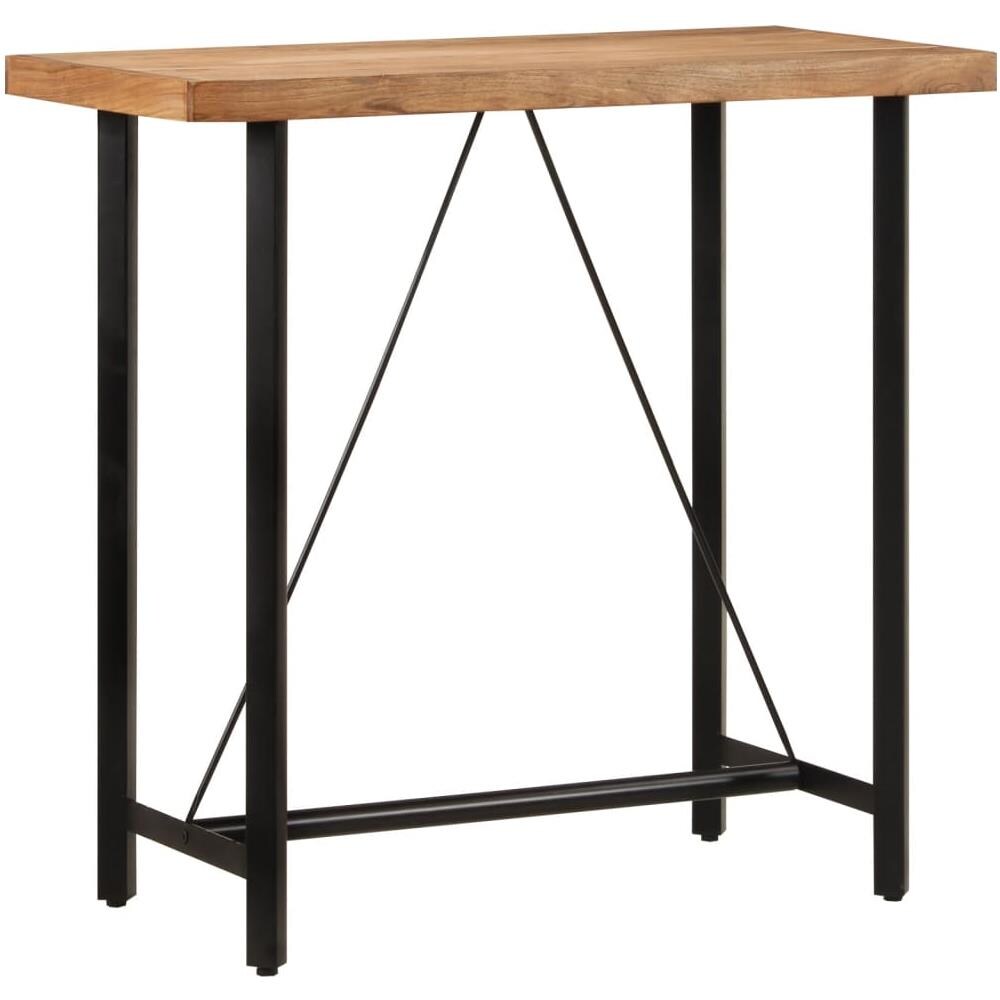 Tavolino Da Bar 110x55x107cm Legno Massello Di Acacia E Ferro - Foto 1