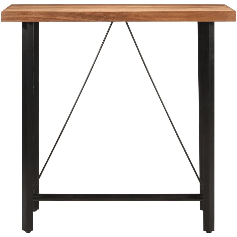 Tavolino Da Bar 110x55x107cm Legno Massello Di Acacia E Ferro - Foto 2