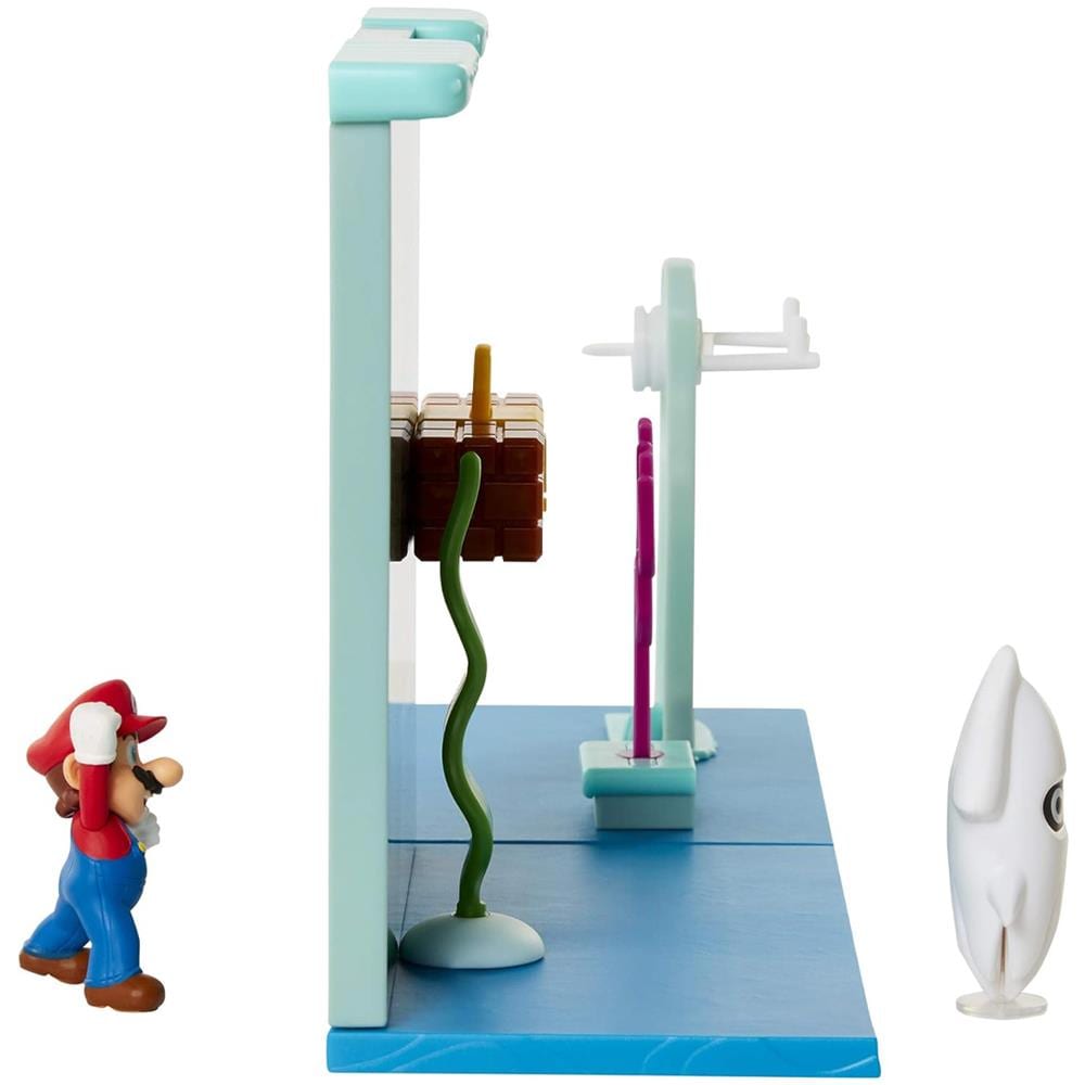 Super Mario Bros Underwater Playset Gioco Con Action Figures Da 6 Cm Idea Regalo - Foto 2