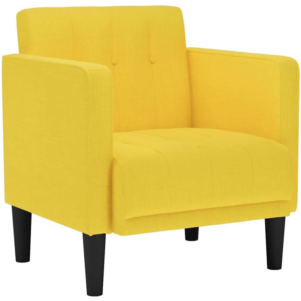 Divano Sedia con Braccioli Giallo Chiaro 53 cm in Tessuto - Foto 1