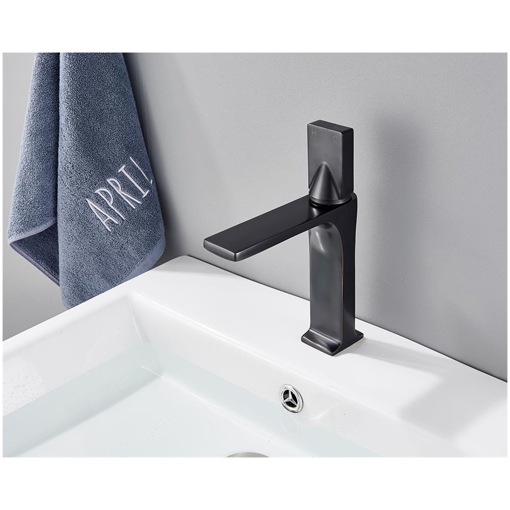 Rubinetto per lavabo da bagno, Blackswan, tipo M80, modello nero anticato, misura 22,5 cm - Foto 2
