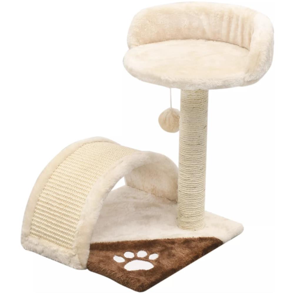 Albero Per Gatti Con Tiragraffi In Sisal 40cm Beige E Marrone - Foto 2