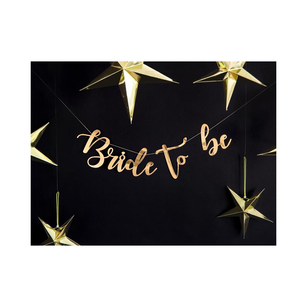 Partydeco - Ghirlanda In Cartone Bride To Be Oro Metallizzato 80 X 19 Cm - Foto 1