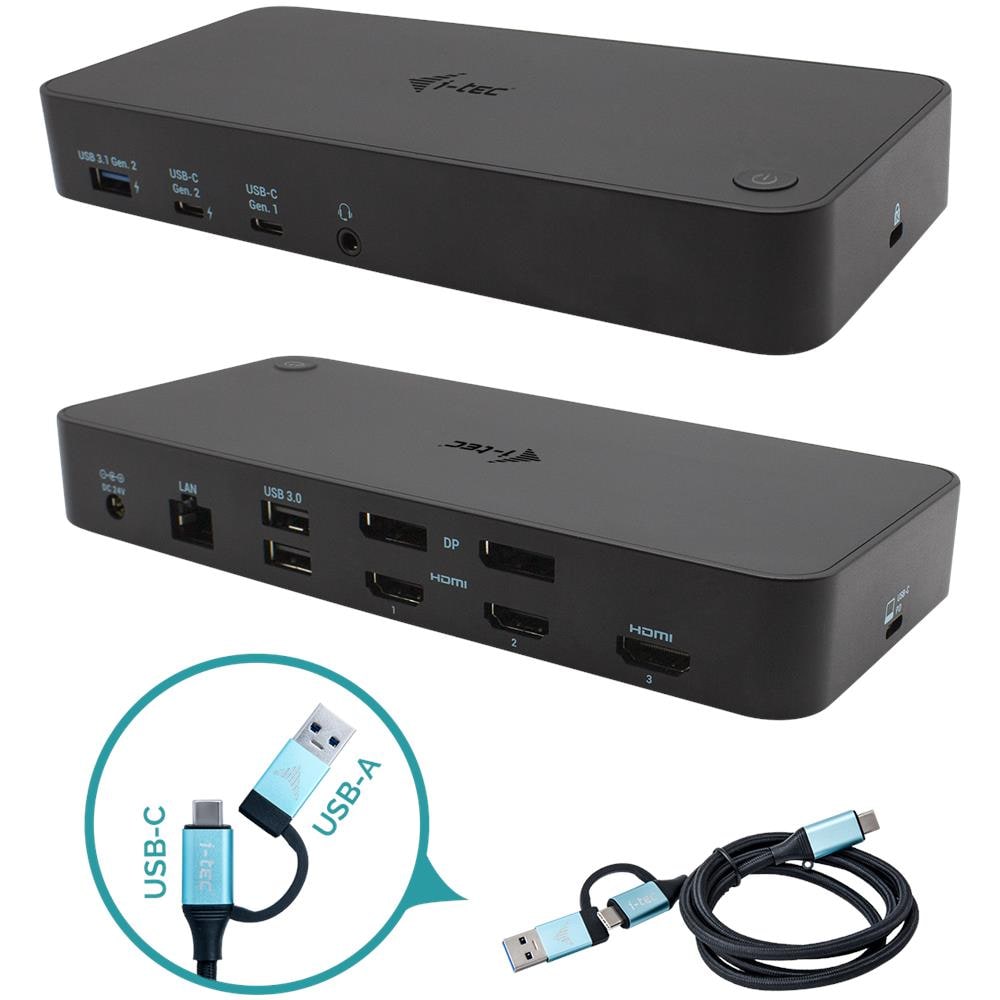 CATRIPLEDOCKPDPROUK replicatore di porte e docking station per laptop Cablato USB 3.2 Gen 1 (3.1 Gen 1) Type-C Nero - Foto 1
