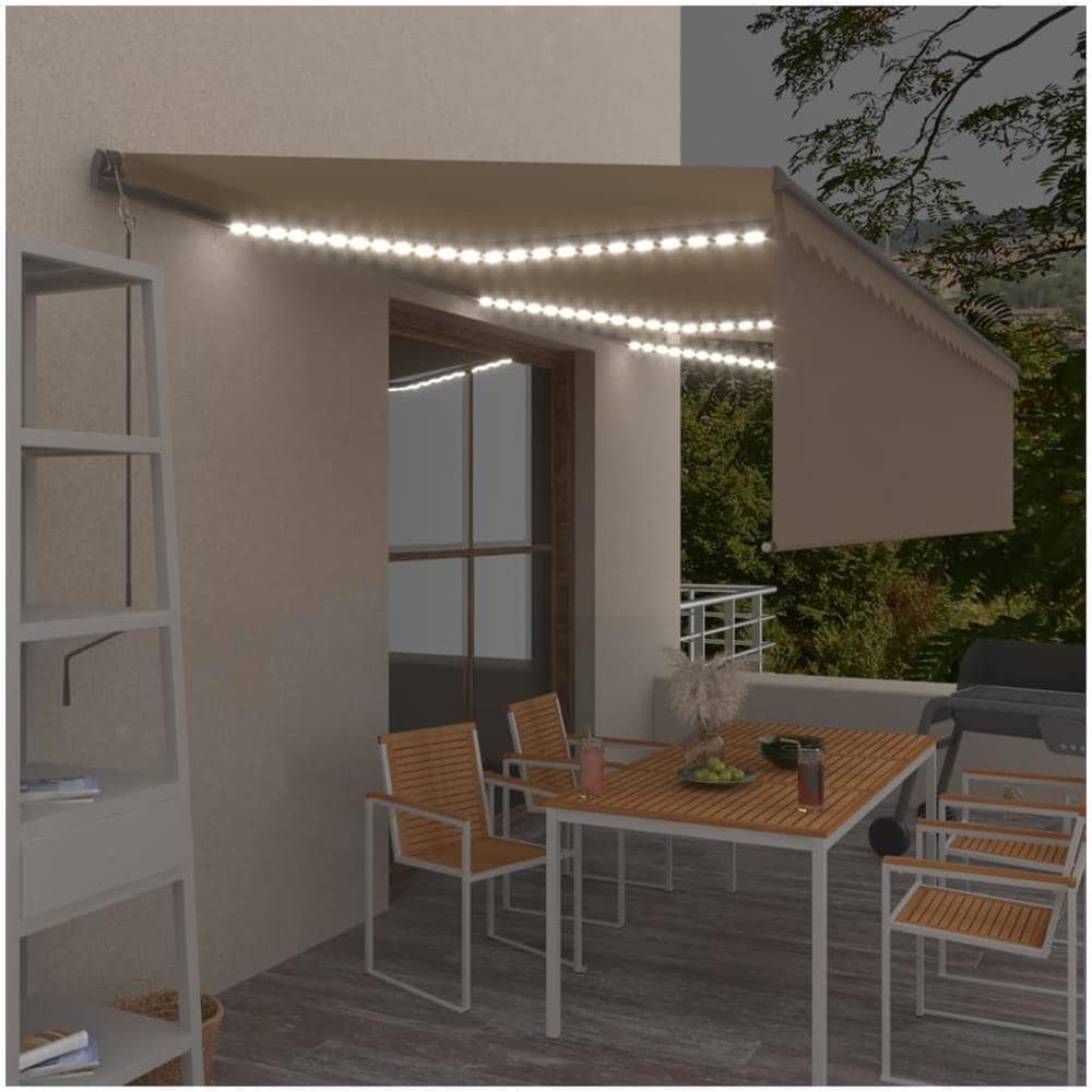 Tenda Automatica Parasole Led Sensore Vento 6x3 M Crema - Foto 1
