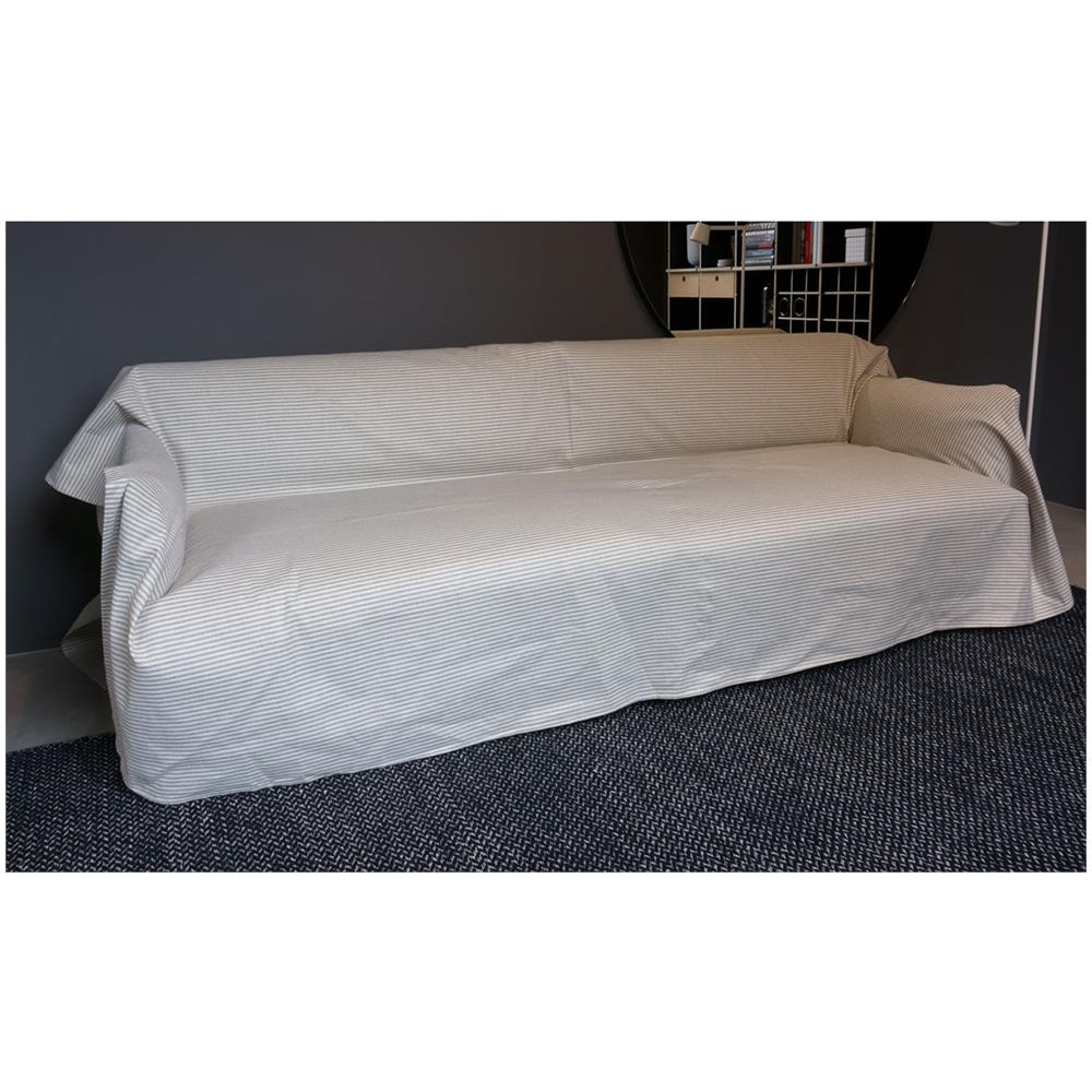 Telo Arredo Granfoulard Copritutto Cotone Made Italy Vari Disegni Arredatutto Copriletto Multiuso 2 Piazze Vanessa Grigio - Foto 2