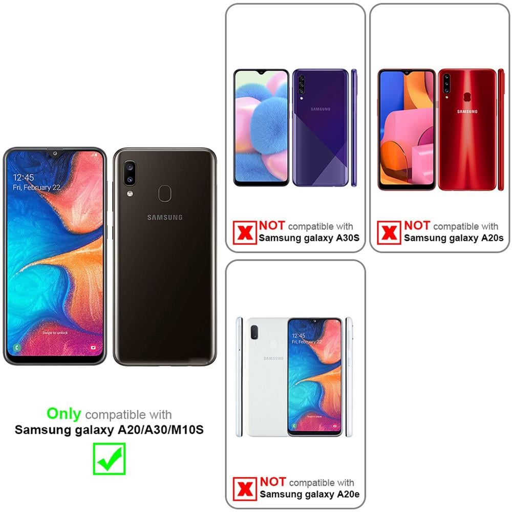 Catena Di Telefoni Cellulari Compatibile Con Samsung Galaxy A20 / A30 In Blu Scuro Giallo - Coperchio Protettivo In Silicone Con Anelli D'argento, Cinturino In Corda E Custodia Staccabile - Foto 2