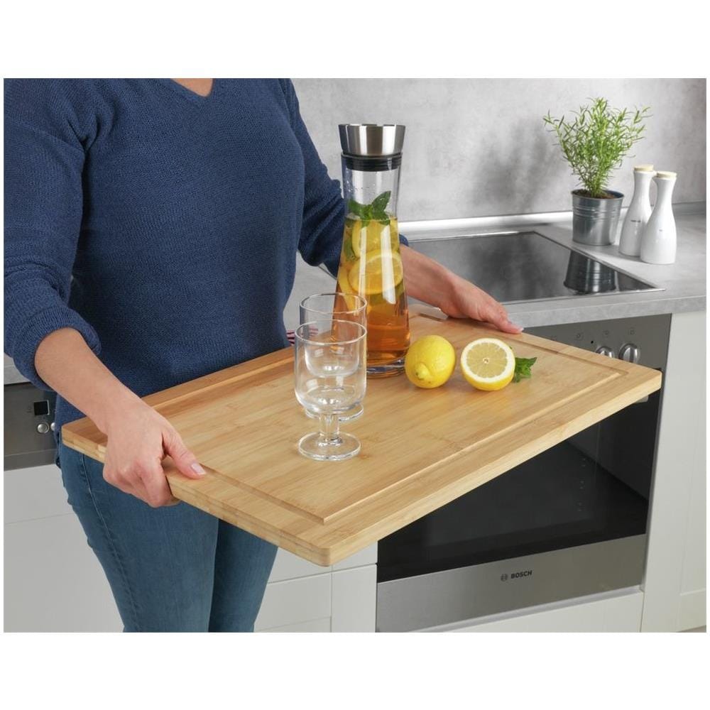 Tavolo Pieghevole In Bambù Lugo Con Bordo E Vassoio, 3in1, - Foto 7