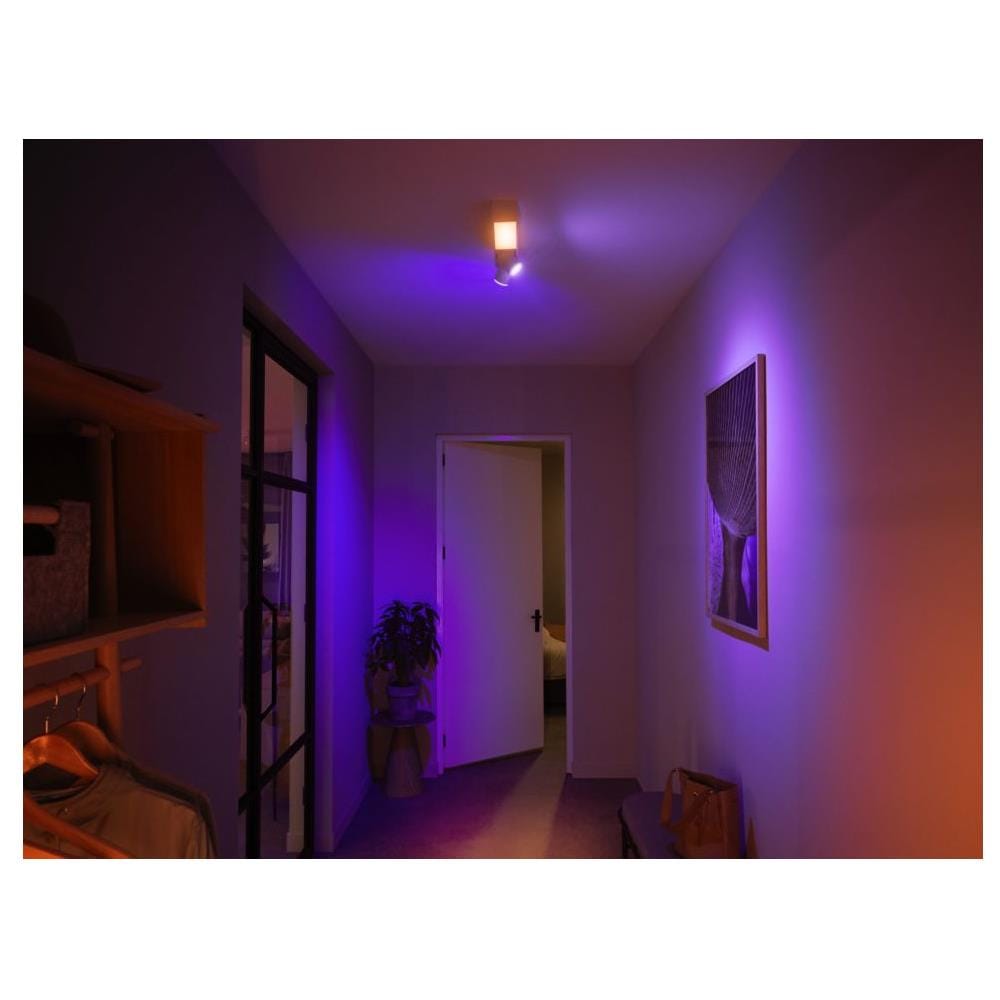 Lampada Da Soffitto Led White Color Gu10 2x5,7w Centris Hue Bianco 128x85x408 Mm Metallo - Foto 2