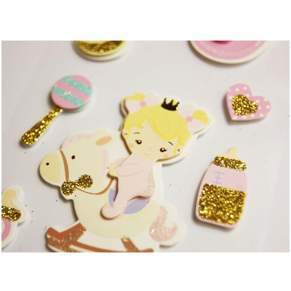 Adesivi In Rilievo Glitterati - Bambina - Foto 1