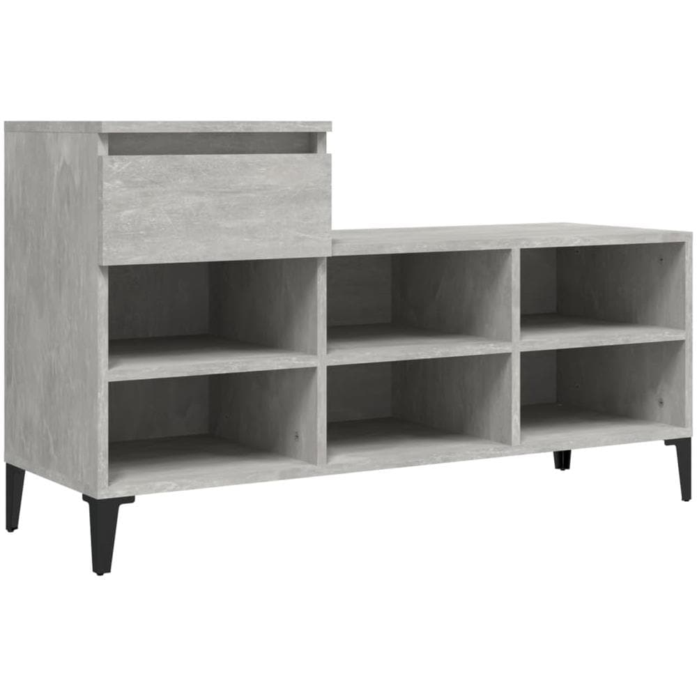 Scarpiera Grigio Cemento 102x36x60 Cm In Legno Multistrato - Foto 2