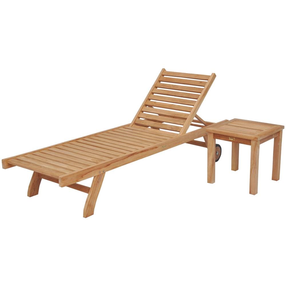 Set Prendisole Dritto In Teak Con Tavolino Java - Foto 1