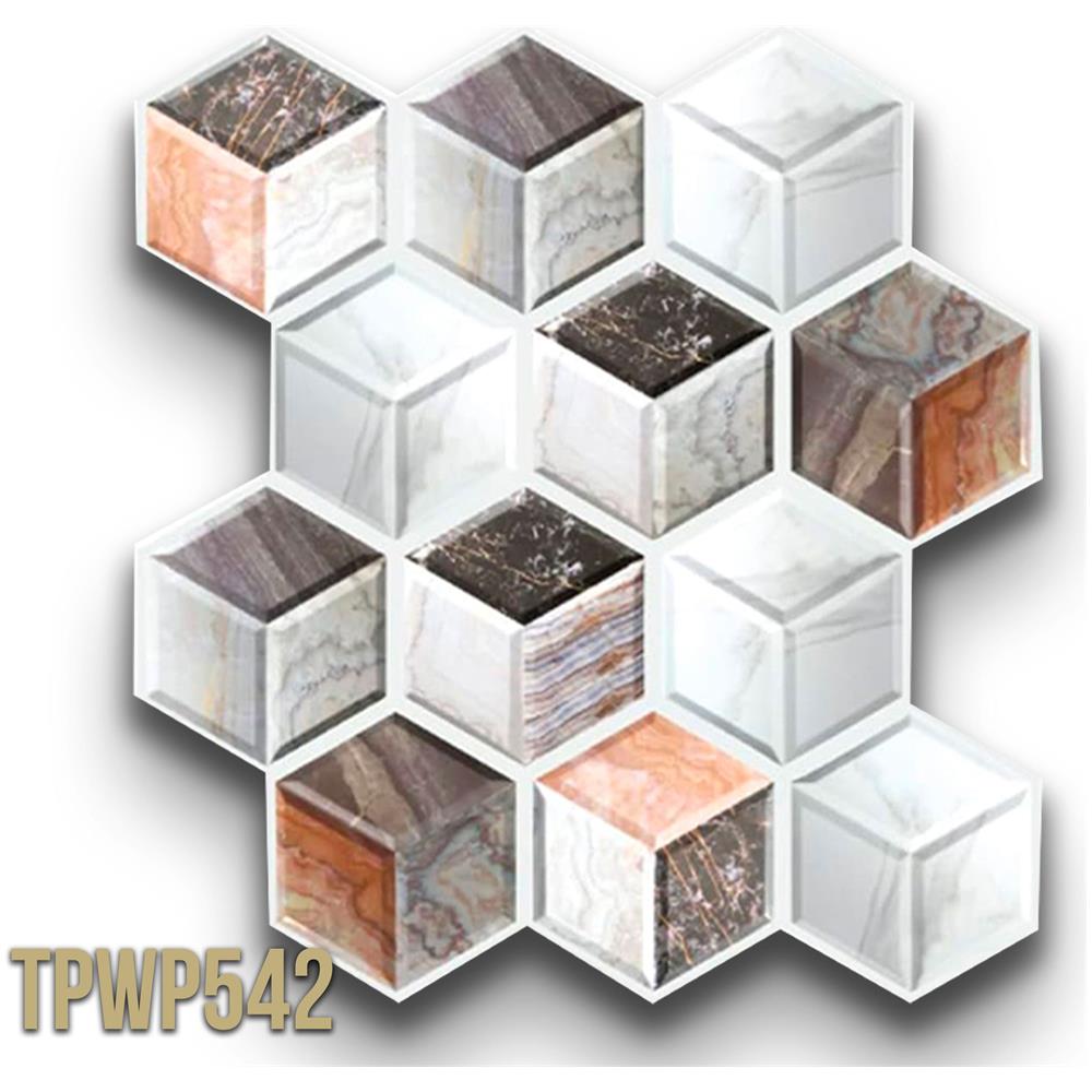 Pacco Da 4 Pannelli 3d Autoadesivi In Pvc 30x30cm Vari Decori Ultrarealistici Ideali Per Bagni E Cucine - Cubi Di Marmo - Tpwp542 - Foto 1