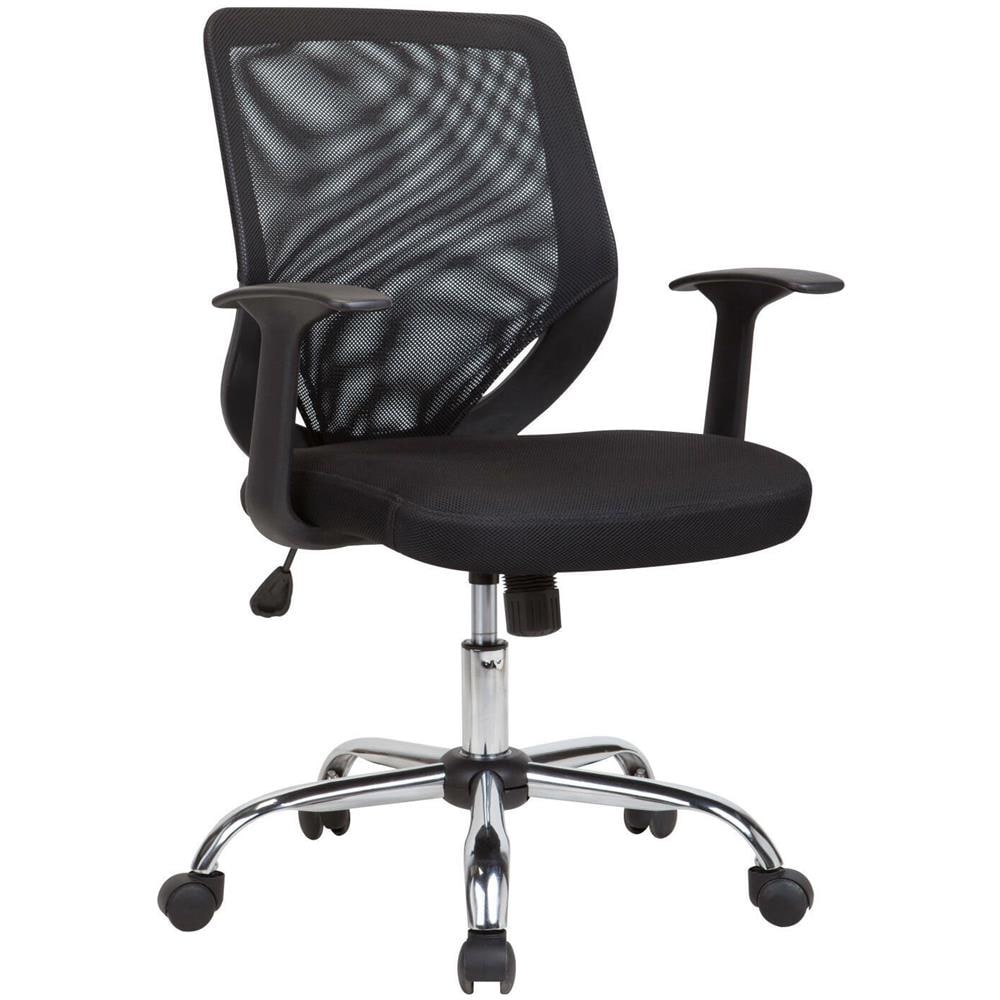 Sedia Da Ufficio Albany, Poltrona Direzionale A Rete Con Braccioli, Seduta Ergonomica Da Ufficio, 60x54h90/98 Cm, Nero - Foto 1