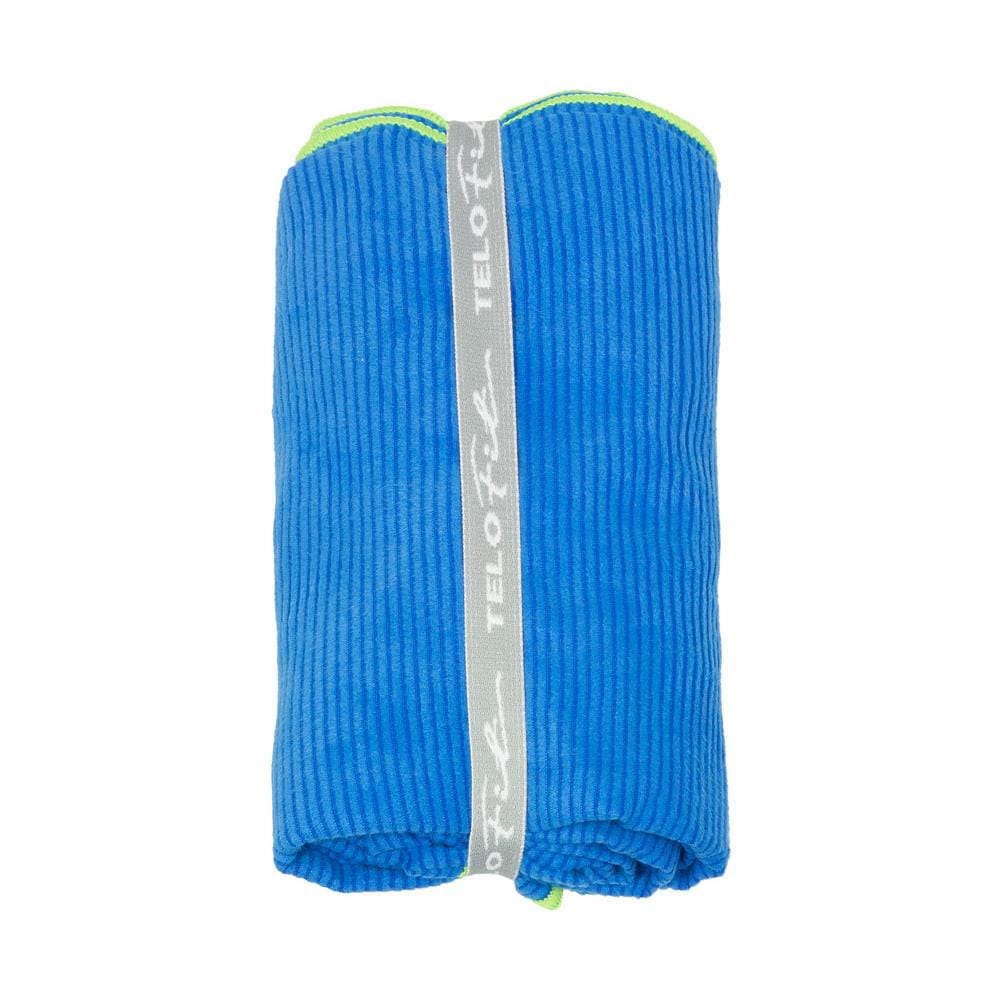 Telo Mare Spiaggia Piscina In Microfibra Tinta Unita Con Bordo Modello Fit Colore Blue - Foto 2