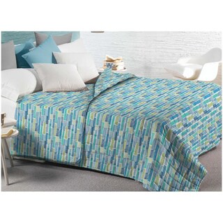 Tata Home Trapuntino Copriletto Primaverile 100gr/mq – Letto Matrimoniale 250x250 Cm – Fantasia Rombi Blu Azzurro – Microfibra Leggera