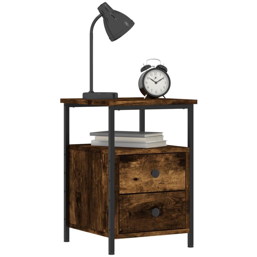 Comodini 2 Pz Rovere Fumo 34x35,5x50 Cm In Legno Multistrato - Foto 3