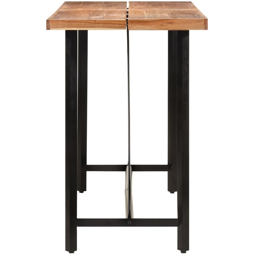 Tavolino Da Bar 150x70x107 Cm Legno Massello Di Acacia E Ferro - Foto 3