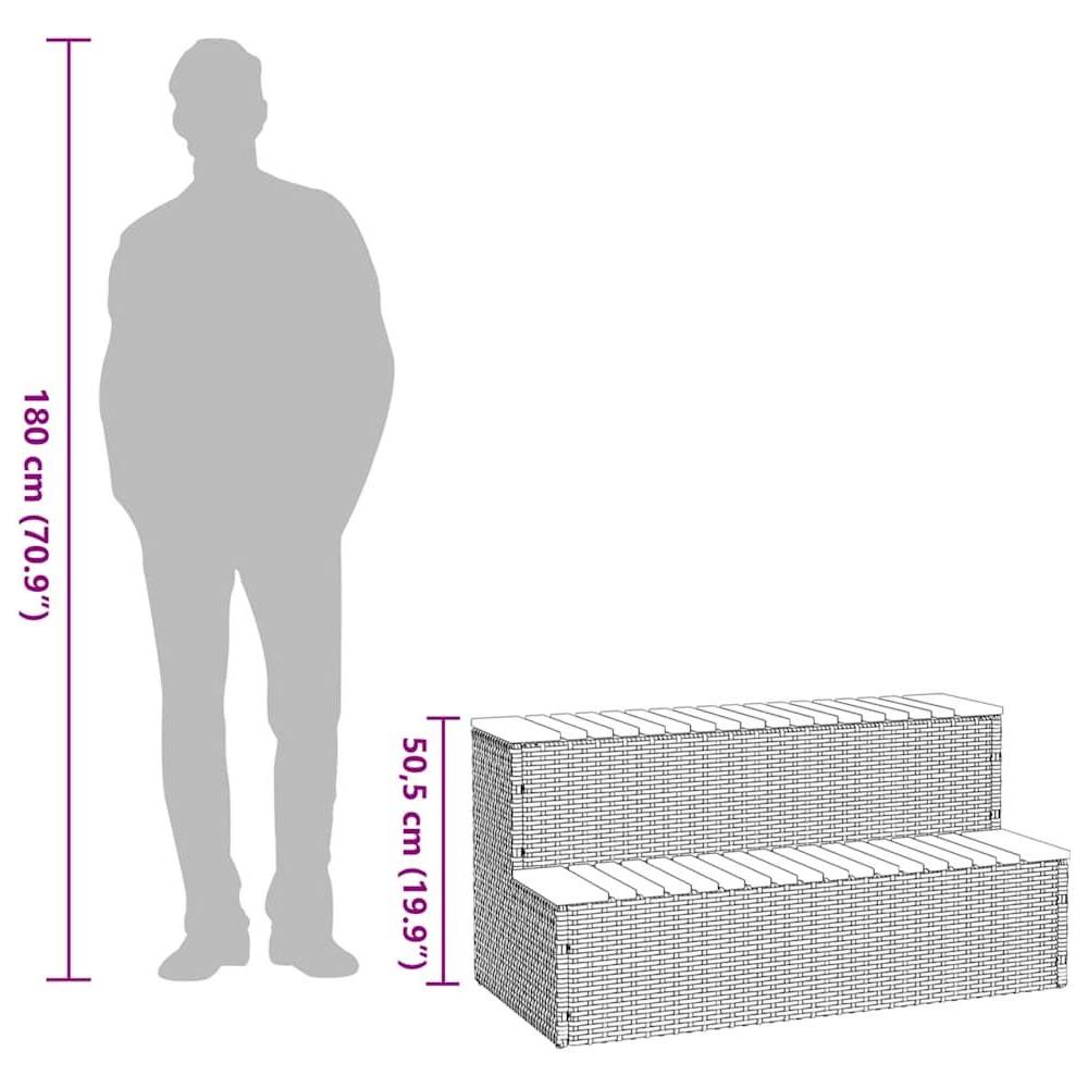 Bordo per Vasca Idromassaggio Beige Polyrattan&Massello Acacia - Foto 10