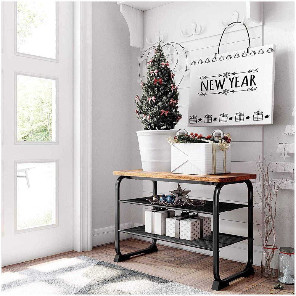 Scarpiera industriale con seduta per corridoio, marrone rustico, LMR32A - Foto 2