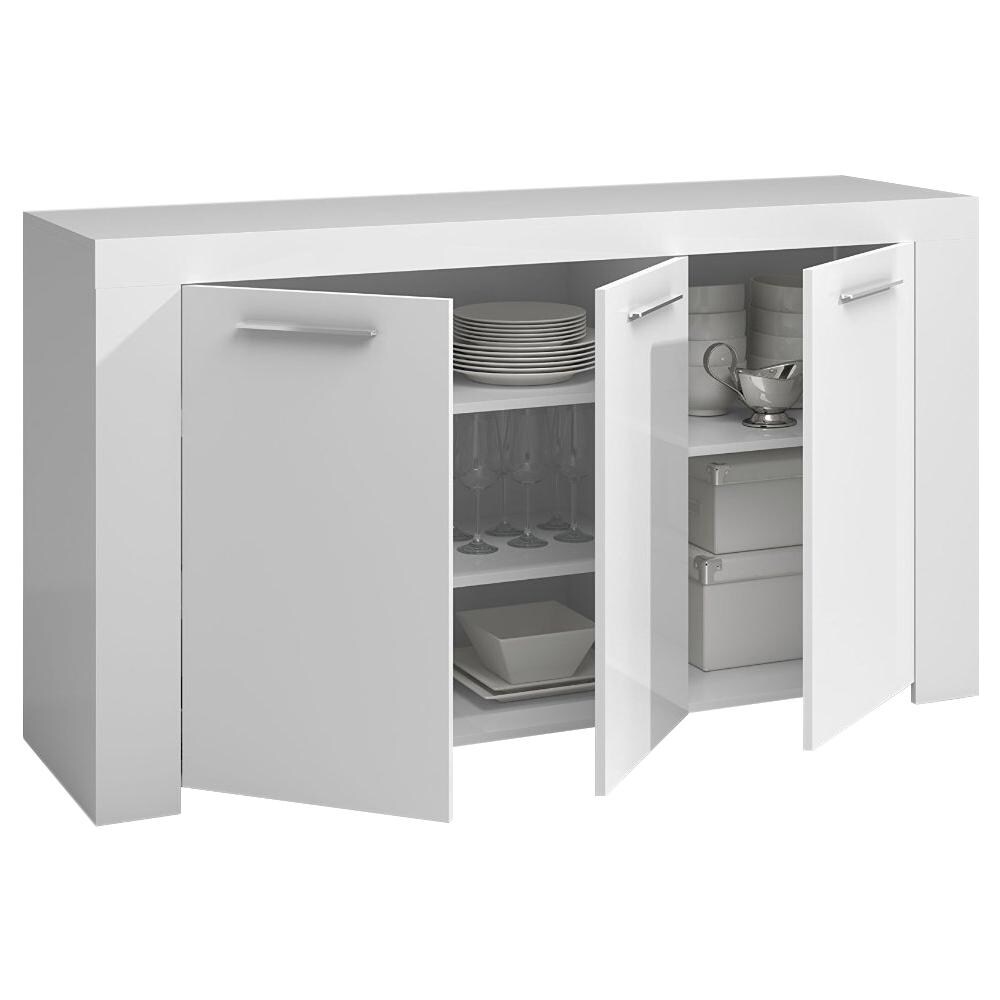 Mobile Buffet Bianco Lucido 144x42xh80cm 006620bo - Foto 1