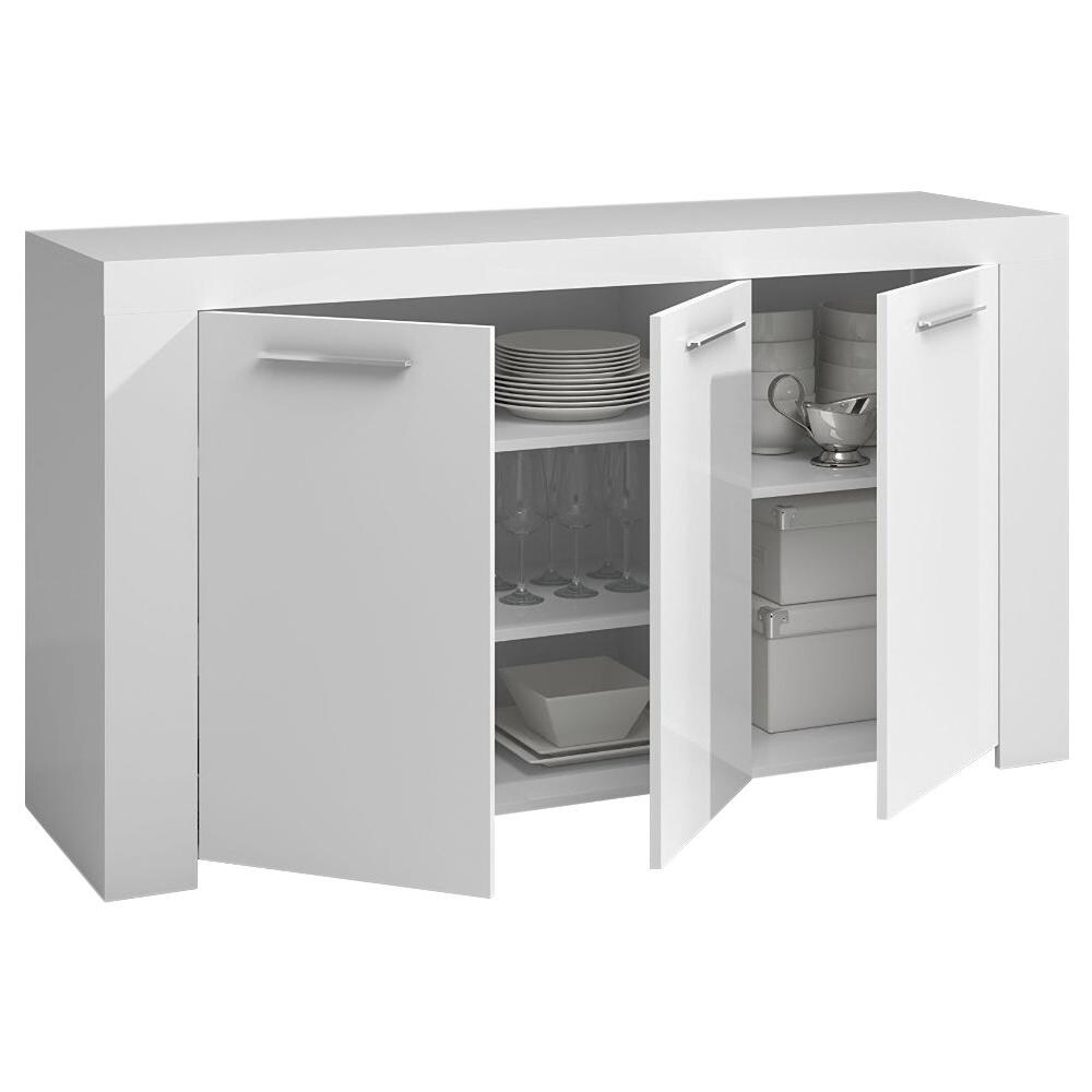 Mobile Buffet Bianco Lucido 144x42xh80cm 006620bo - Foto 4