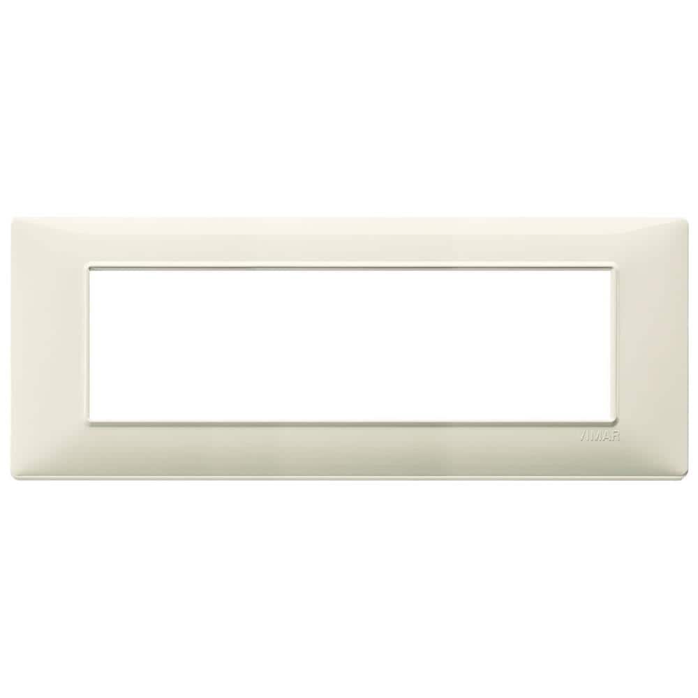 Placca Beige Plana 1, 2, 3, 4, 7 Posti Moduli Tecnopolimero - Beige 7 Posti Tecnopolimero - Plastica Placche - Foto 1
