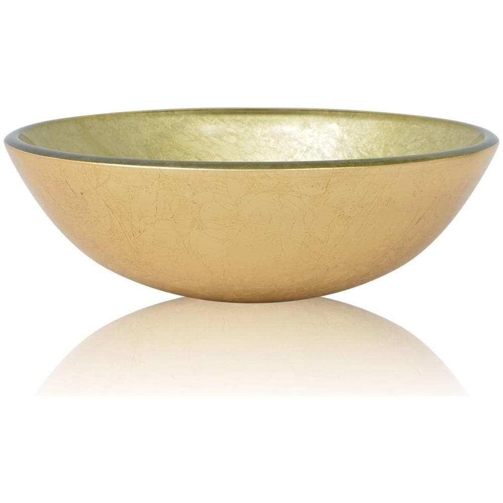 Lavandino in Vetro Temperato 42 cm Dorato - Foto 2