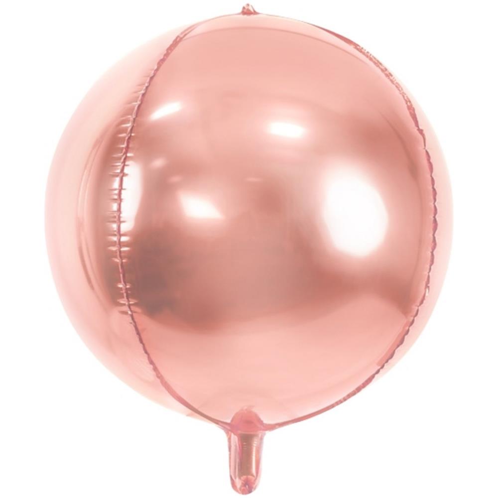 Partydeco - Palloncino Alluminio Rotondo Oro Rosa Metallizzato - Foto 1