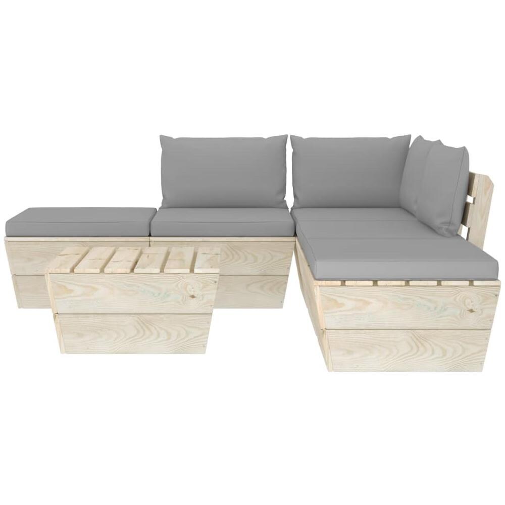 Set Divani Da Giardino Su Pallet 6 Pz Con Cuscini Legno Abete - Foto 2