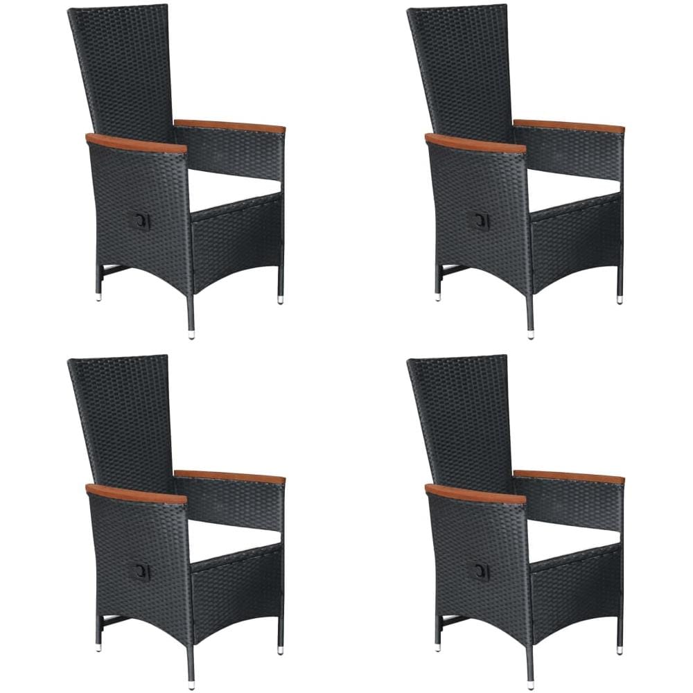 Set Mobili da Pranzo per Giardino 7 pz in Polyrattan Nero - Foto 2